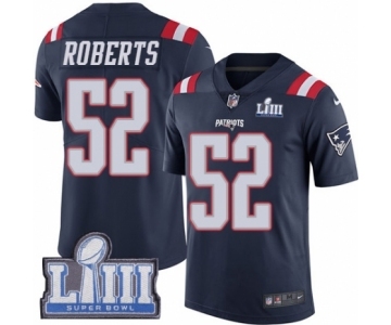 Men's Nike New England Patriots #52 Elandon Roberts Limited Navy Blue Rush Vapor Untouchable Super Bowl LIII Bound NFL Jersey