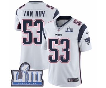 Men's Nike New England Patriots #53 Kyle Van Noy White Vapor Untouchable Limited Player Super Bowl LIII Bound NFL Jersey