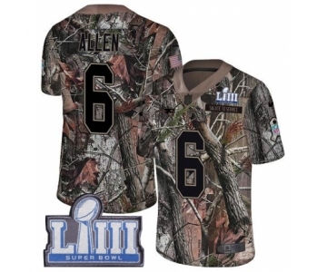 Men's Nike New England Patriots #6 Ryan Allen Camo Rush Realtree Limited Super Bowl LIII Bound NFL Jersey