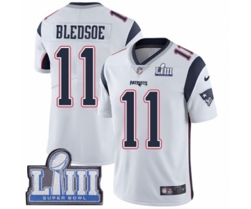 Youth Nike New England Patriots #11 Drew Bledsoe White Vapor Untouchable Limited Player Super Bowl LIII Bound NFL Jersey