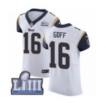 Men's Nike Los Angeles Rams #16 Jared Goff White Vapor Untouchable Elite Player Super Bowl LIII Bound NFL Jersey