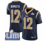 Men's Nike Los Angeles Rams #12 Joe Namath Navy Blue Team Color Vapor Untouchable Limited Player Super Bowl LIII Bound NFL Jersey