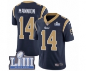 Men's Nike Los Angeles Rams #14 Sean Mannion Navy Blue Team Color Vapor Untouchable Limited Player Super Bowl LIII Bound NFL Jersey