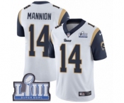 Men's Nike Los Angeles Rams #14 Sean Mannion White Vapor Untouchable Limited Player Super Bowl LIII Bound NFL Jersey
