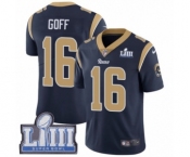 Men's Nike Los Angeles Rams #16 Jared Goff Navy Blue Team Color Vapor Untouchable Limited Player Super Bowl LIII Bound NFL Jersey