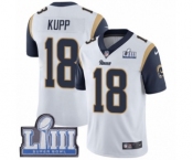 Men's Nike Los Angeles Rams #18 Cooper Kupp White Vapor Untouchable Limited Player Super Bowl LIII Bound NFL Jersey