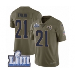 Men's Nike Los Angeles Rams #21 Aqib Talib Limited Olive 2017 Salute to Service Super Bowl LIII Bound NFL Jersey