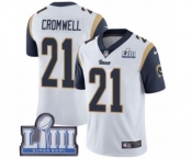 Men's Nike Los Angeles Rams #21 Nolan Cromwell White Vapor Untouchable Limited Player Super Bowl LIII Bound NFL Jersey