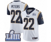 Men's Nike Los Angeles Rams #22 Marcus Peters White Vapor Untouchable Limited Player Super Bowl LIII Bound NFL Jersey