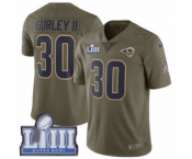 Men's Nike Los Angeles Rams #30 Todd Gurley Limited Olive 2017 Salute to Service Super Bowl LIII Bound NFL Jersey