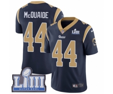 Men's Nike Los Angeles Rams #44 Jacob McQuaide Navy Blue Team Color Vapor Untouchable Limited Player Super Bowl LIII Bound NFL Jersey