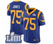 Men's Nike Los Angeles Rams #75 Deacon Jones Royal Blue Alternate Vapor Untouchable Limited Player Super Bowl LIII Bound NFL Jersey