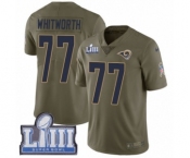 Men's Nike Los Angeles Rams #77 Andrew Whitworth Limited Olive 2017 Salute to Service Super Bowl LIII Bound NFL Jersey
