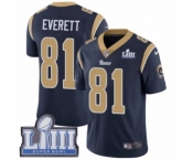 Men's Nike Los Angeles Rams #81 Gerald Everett Navy Blue Team Color Vapor Untouchable Limited Player Super Bowl LIII Bound NFL Jersey