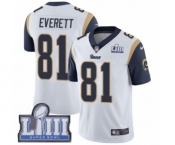 Men's Nike Los Angeles Rams #81 Gerald Everett White Vapor Untouchable Limited Player Super Bowl LIII Bound NFL Jersey