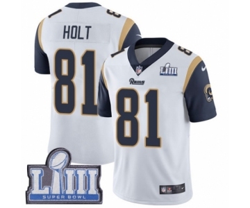 Men's Nike Los Angeles Rams #81 Torry Holt White Vapor Untouchable Limited Player Super Bowl LIII Bound NFL Jersey