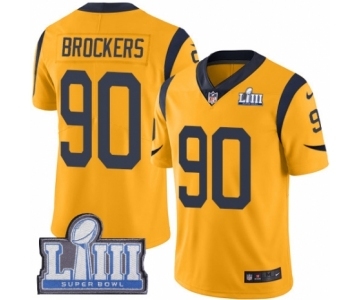 Men's Nike Los Angeles Rams #90 Michael Brockers Limited Gold Rush Vapor Untouchable Super Bowl LIII Bound NFL Jersey
