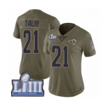 Women's Nike Los Angeles Rams #21 Aqib Talib Limited Olive 2017 Salute to Service Super Bowl LIII Bound NFL Jersey