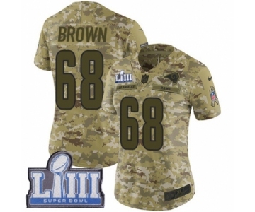 Women's Nike Los Angeles Rams #68 Jamon Brown Limited Camo 2018 Salute to Service Super Bowl LIII Bound NFL Jersey