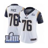 Women's Nike Los Angeles Rams #76 Orlando Pace White Vapor Untouchable Limited Player Super Bowl LIII Bound NFL Jersey