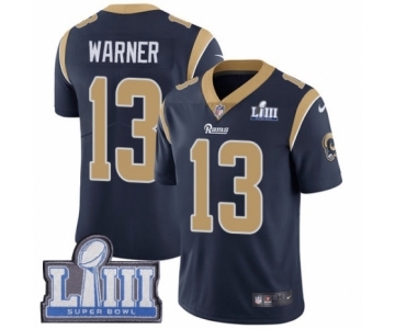 Youth Nike Los Angeles Rams #13 Kurt Warner Navy Blue Team Color Vapor Untouchable Limited Player Super Bowl LIII Bound NFL Jersey