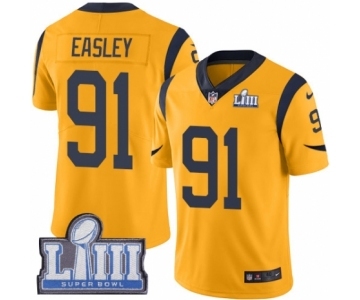 Youth Nike Los Angeles Rams #91 Dominique Easley Limited Gold Rush Vapor Untouchable Super Bowl LIII Bound NFL Jersey