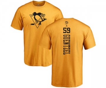 NHL Adidas Pittsburgh Penguins #59 Jake Guentzel Gold One Color Backer T-Shirt