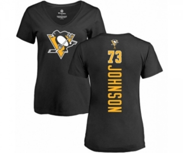NHL Women Adidas Pittsburgh Penguins #73 Jack Johnson Black Backer T-Shirt
