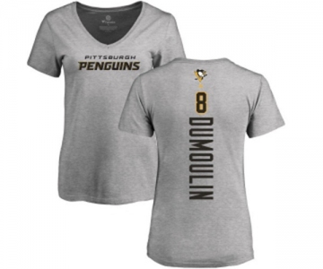 NHL Women Adidas Pittsburgh Penguins #8 Brian Dumoulin Ash Backer T-Shirt