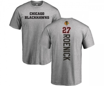 NHL Adidas Chicago Blackhawks #27 Jeremy Roenick Ash Backer T-Shirt