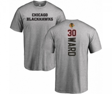 NHL Adidas Chicago Blackhawks #30 Cam Ward Ash Backer T-Shirt