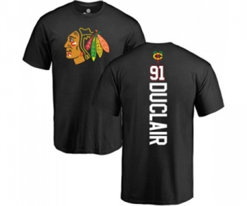 NHL Adidas Chicago Blackhawks #91 Anthony Duclair Black Backer T-Shirt