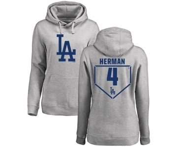 MLB Women's Nike Los Angeles Dodgers #4 Babe Herman Gray RBI Pullover Hoodie