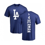 MLB Nike Los Angeles Dodgers #4 Babe Herman Royal Blue Backer T-Shirt