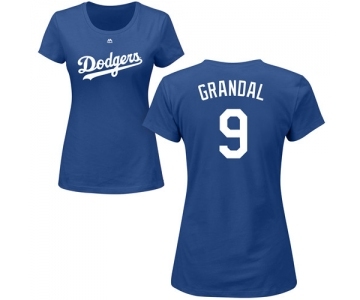 MLB Women's Nike Los Angeles Dodgers #9 Yasmani Grandal Royal Blue Name & Number T-Shirt