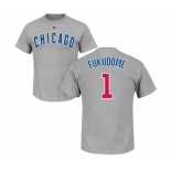 MLB Nike Chicago Cubs #1 Kosuke Fukudome Gray Name & Number T-Shirt