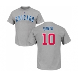 MLB Nike Chicago Cubs #10 Ron Santo Gray Name & Number T-Shirt