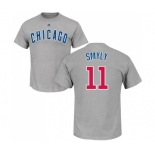 MLB Nike Chicago Cubs #11 Drew Smyly Gray Name & Number T-Shirt