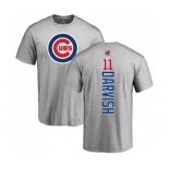 MLB Nike Chicago Cubs #11 Yu Darvish Ash Backer T-Shirt