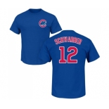 MLB Nike Chicago Cubs #12 Kyle Schwarber Royal Blue Name & Number T-Shirt