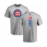 MLB Nike Chicago Cubs #14 Ernie Banks Ash Backer T-Shirt