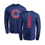 MLB Nike Chicago Cubs #14 Ernie Banks Royal Blue Backer Long Sleeve T-Shirt