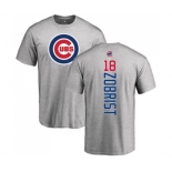 MLB Nike Chicago Cubs #18 Ben Zobrist Ash Backer T-Shirt