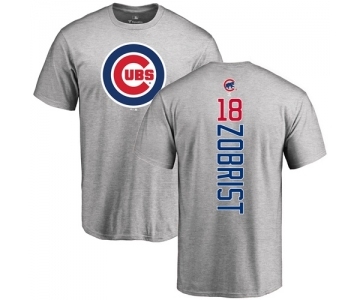 MLB Nike Chicago Cubs #18 Ben Zobrist Ash Backer T-Shirt