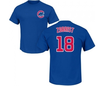 MLB Nike Chicago Cubs #18 Ben Zobrist Royal Blue Name & Number T-Shirt