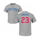 MLB Nike Chicago Cubs #23 Ryne Sandberg Gray Name & Number T-Shirt