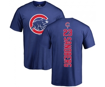 MLB Nike Chicago Cubs #23 Ryne Sandberg Royal Blue Backer T-Shirt
