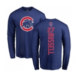MLB Nike Chicago Cubs #27 Addison Russell Royal Blue Backer Long Sleeve T-Shirt