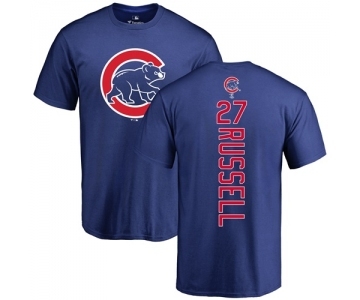 MLB Nike Chicago Cubs #27 Addison Russell Royal Blue Backer T-Shirt