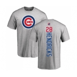 MLB Nike Chicago Cubs #28 Kyle Hendricks Ash Backer T-Shirt